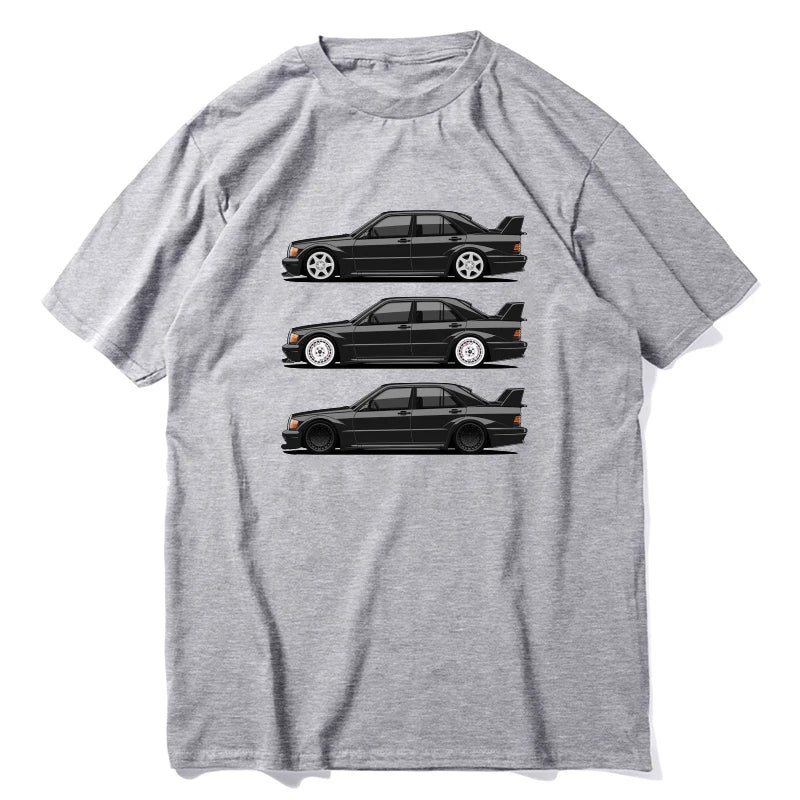 New Germany Car  190 W201 Best Car Cosworth Custom Print Mens Clothes  New Arrival Summer Fashion Short Sleeves 100% Cotton