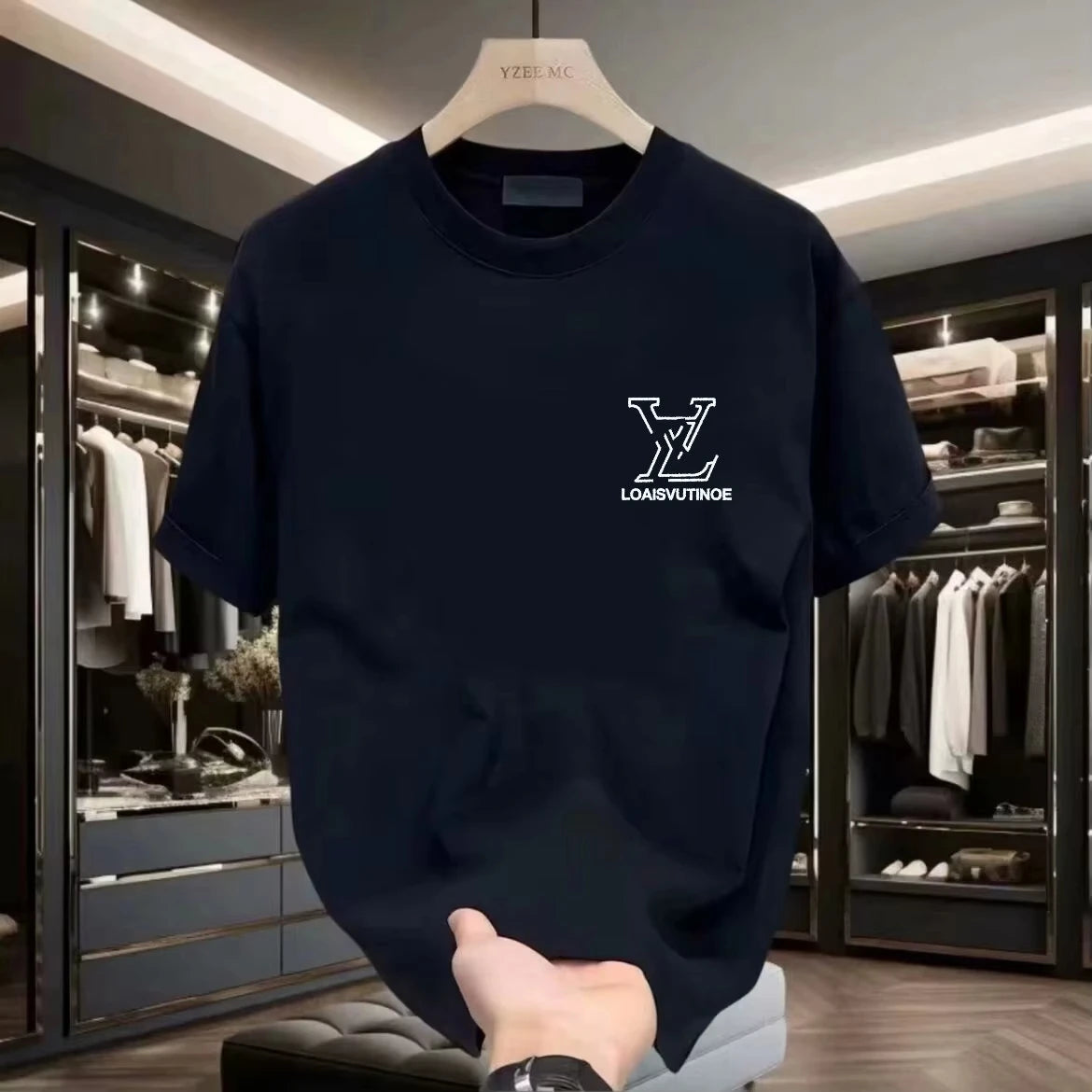 New Luxury Brand Men's Women's T-shirt Trendy Brand Versatile Short-Sleeved Tee Summer Printed Cotton Round Neck Comfortable Top